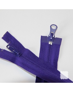 Zip YKK spirálový vel. 5 - plum dělitelný reverzní - 76 cm - 2 jezdce